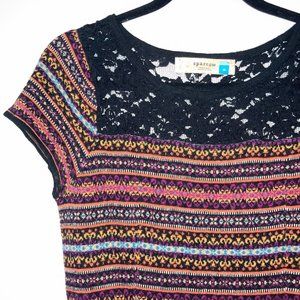 Anthropologie Lace/Striped Wool Dress (Medium)